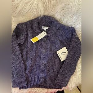 Design History Kids Heathered Purple Cable Knit Sweater